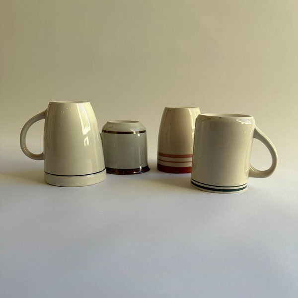 Set of 4 Vintage Diner Mugs