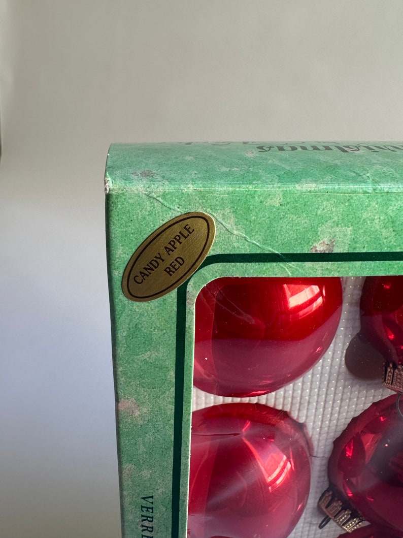 Vintage Christmas by Krebs Glass Christmas Tree Ornaments in Box Set of