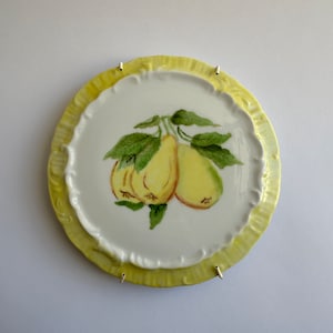 Vintage Yellow Pear Ceramic Wall Hanging
