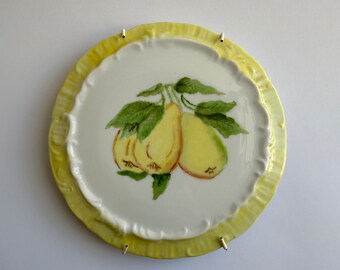 Vintage Yellow Pear Ceramic Wall Hanging