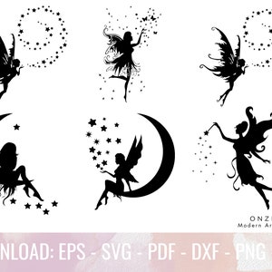 06 Fairy erster Geburtstag Bundle | Schwarze Fee, Feenflügel SVG | Zauberstab, Zauberstab, Zauberstab | Elfe Großmutter