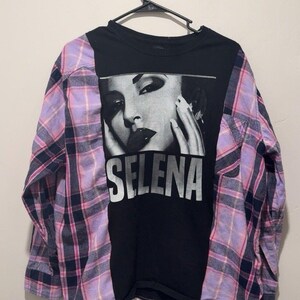 Reworked Upcycle Grunge Oversize  Selena Flannel Sweater M/L