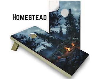 Campfire Cornhole Board Decal 2 Set Series 1