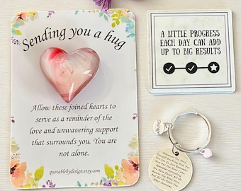 Sobere cadeaus voor vrouwen, handgemaakte magneet, zakknuffel, dappere sleutelhanger, cadeauset voor haar