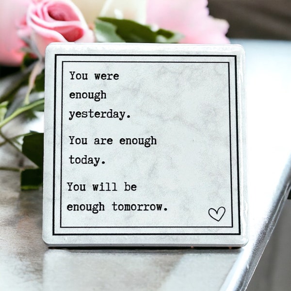 You Are Enough: Handmade Ceramic Magnet, Positive Affirmation Gift
