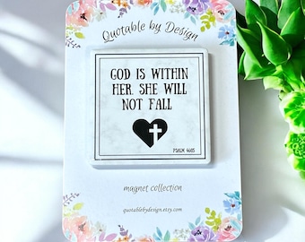 Handgemaakte keramische magneet, christelijk bijbelvers, Psalm 46:05