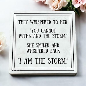 I Am The Storm Quote: Handmade Ceramic Magnet for Empowerment