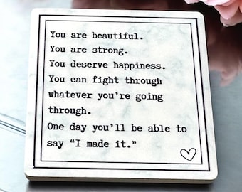 Dagelijkse bevestigingsmagneet, keramische aandenken, opbeurende boodschap voor haar, kleine herinneringen, aanmoedigingscadeau, handgemaakt