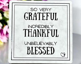 Dankbaar Dankbaar Gezegend, keramische magneet, dankbaarheid Cadeau voor haar
