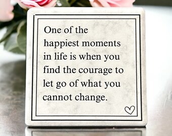 Handgemaakte keramische magneet: aanmoedigingscadeau, quote loslaten