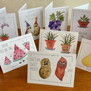 Tarjetas divertidas de acuarela para todas las ocasiones Punny