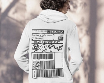 Have A Good Day US Postal Words on Back  It's a Good Day to Have a Good Day Trendy Hoodie Trendy Aesthetic Hoodie Gamer