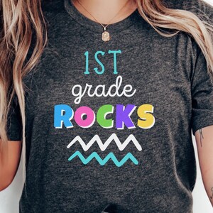 1st Grade Rocks T-shirt, Back to School Teacher Shirt, First Day of School Shirt for Teachers, Back to School Shirt, Teacher Gifts