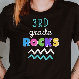 3rd Grade Rocks T-shirt, Back to School Teacher Shirt, First Day of School Shirt for Teachers, Back to School Shirt, Teacher Gifts