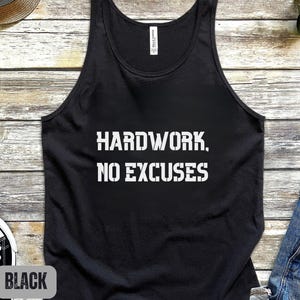 Harwork No Excuses Gym Shirt, Tanktop, Shirt for Gym, Gym Shirt, Comfort Colors, Men&#39;s Gym Tanktop, Gym Outfit, Gym Rat Shirt