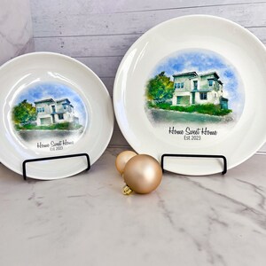 Personalized Office Desk Plate with Custom Painting Personalized House Drawing Plate