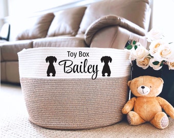 EXTRA Large Custom Dog Toy Cotton Rope Foldable Basket Storage Box Pet Toy Organizer with Handle Gift for Pet Owner Pet Accessory Box