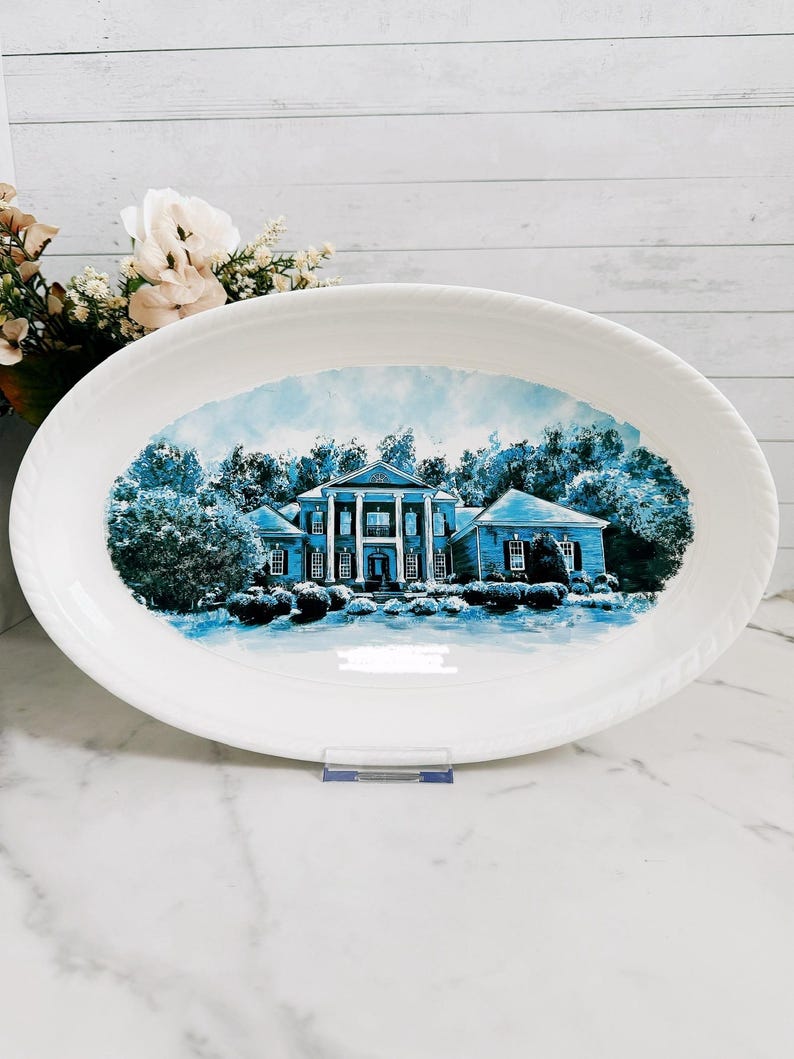 New Homeowner Gift Personalized House Drawing Plate