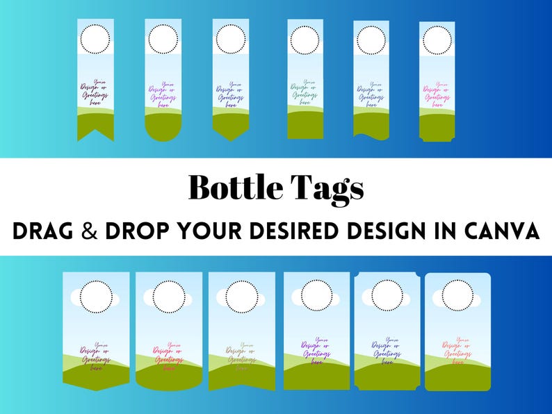 Wine Tag Template, Canva Editable Liquor Bottle Neck Tag, Gift Card