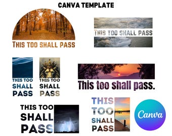 This Too Shall Pass Canva Template - Inspirational Wall Art (Digital Download)