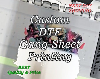 Custom Direct To Film Printing Gang Sheets, DTF Sheets, Print Transfers
