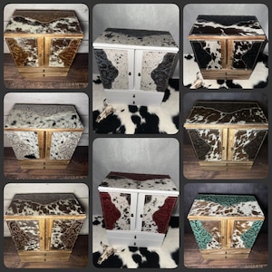 Western Cowhide and leather jewelry Boxes/Large wooden leather cowhide jewelry box/gifting for her/birthdays/ Christmas and Mother’s Day