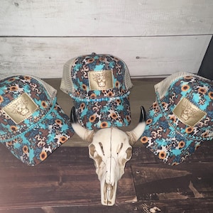 Ponytail Baseball Cap Highland Cow/adult Size/cowprint Hat  display picture 1