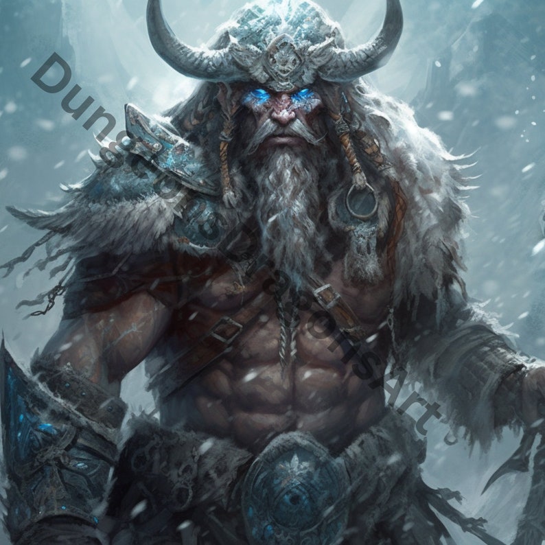 D&amp;D Barbarian Character Art 20 - Etsy