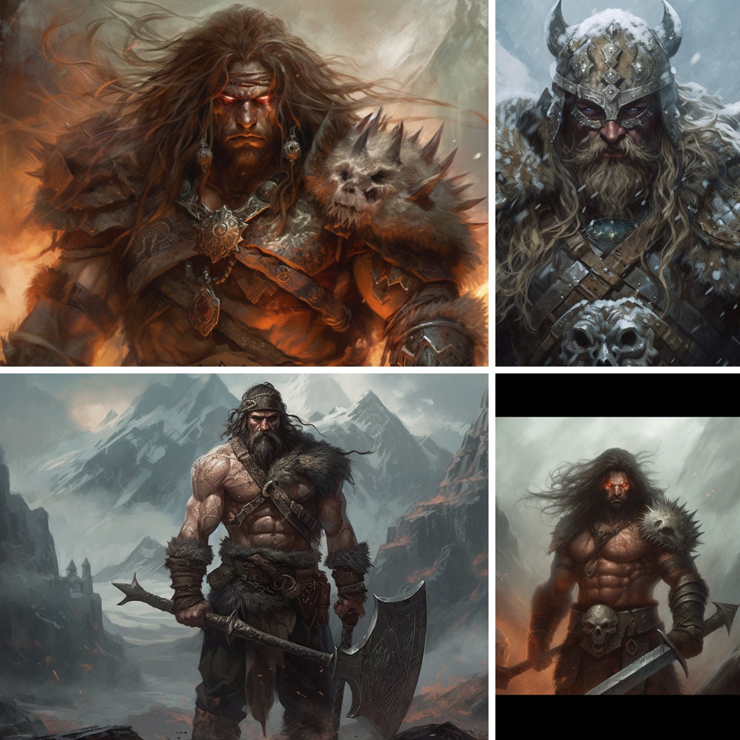 D&amp;D Barbarian Character Art 20 - Etsy