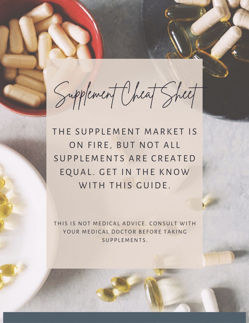 Supplement Cheat Sheet Vitamin Supplementation Dietary Supplement ...