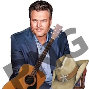 Trasparente &quot;Blake Shelton&quot; Download digitale, DTF, Sublimazione, Immagine PNG