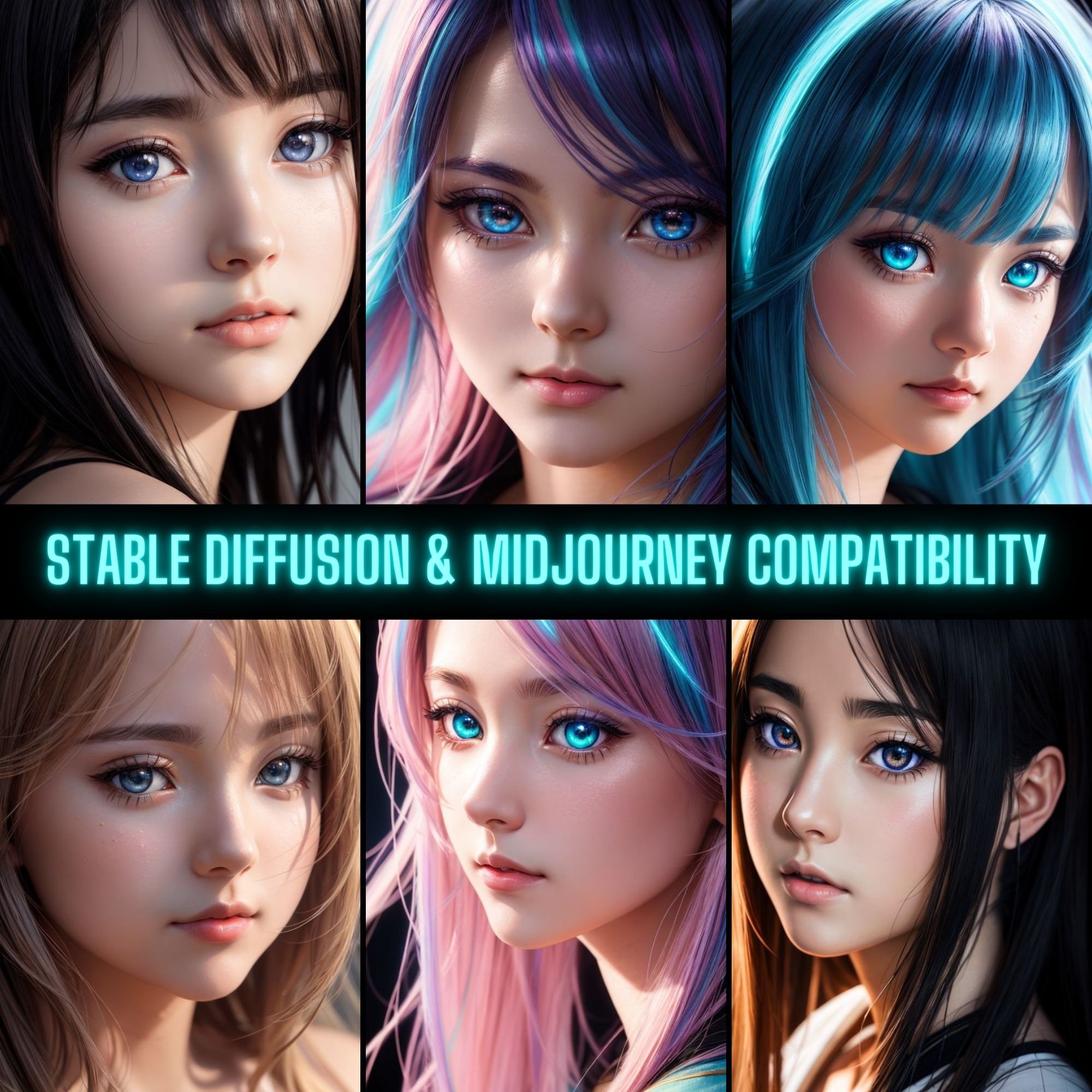 STABLE DIFFUSION - MIDJOURNEY Anime Realistic Portraits - Etsy