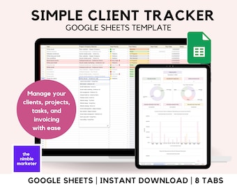 Client Tracker Spreadsheet | Google Sheets Template for Consultants & Freelancers | CRM Client Management | Lead Tracker | Invoice Tracker