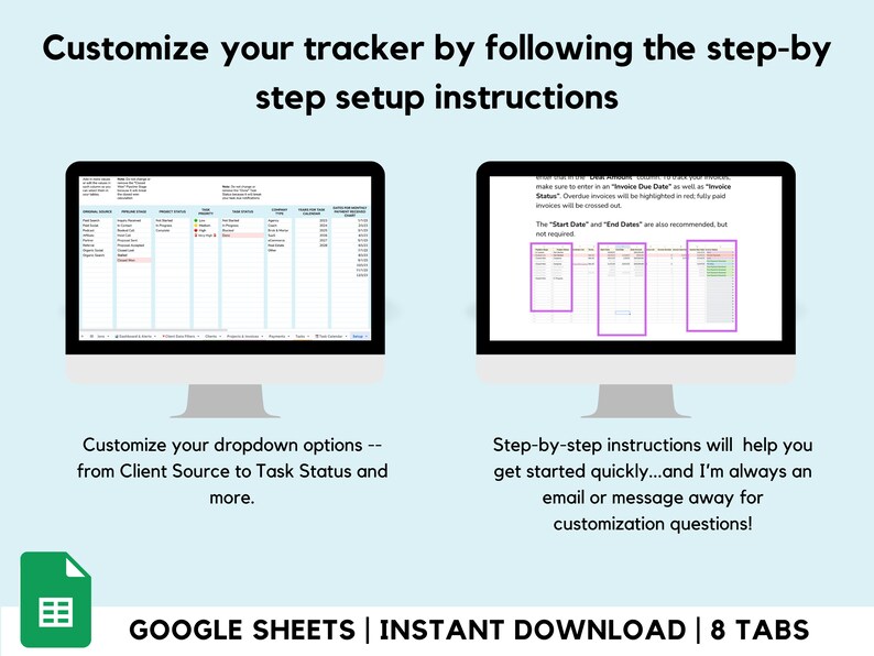 Client Tracker Spreadsheet | Google Sheets Template for Consultants ...
