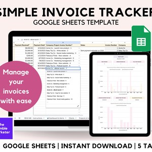 Invoice Tracker Spreadsheet for Google Sheets | Client Payment Tracker | Customer Payment Tracker | Small Business Invoice Dashboard