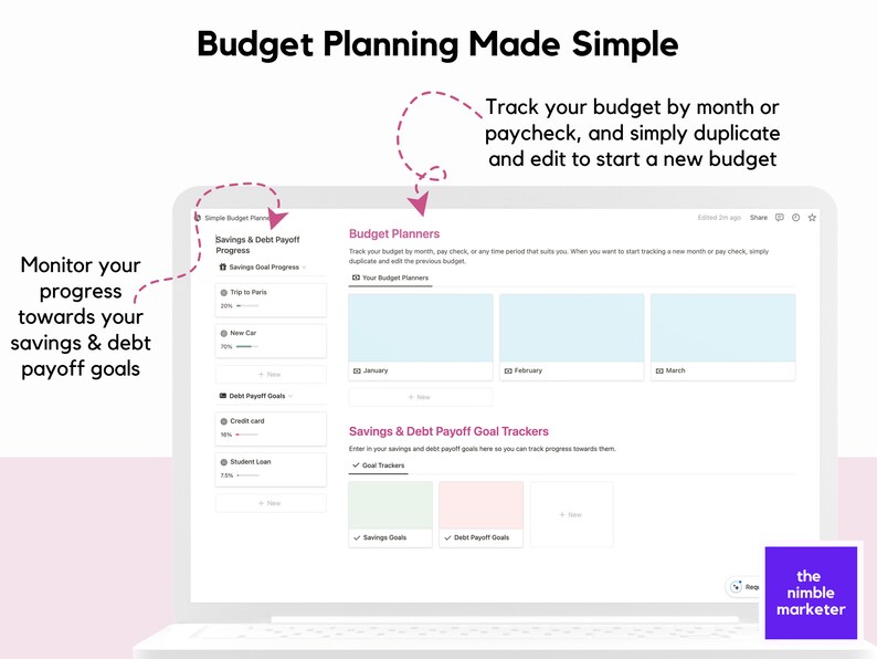 Budget Planner Notion Template | Budget Tracker | Monthly Budget ...