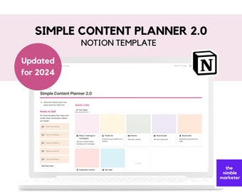 Conceptsjabloon voor inhoudsplanner voor bedrijfseigenaren, marketeers en freelancers met inhoudskalender | Blog E-mail Social Media Planner