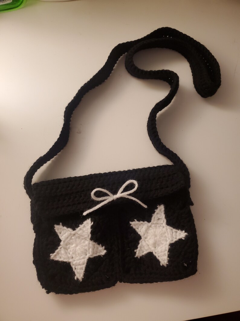 Crochet Star Messenger Bag Etsy