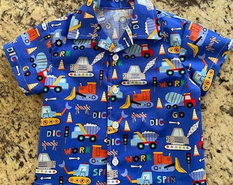 Construction Equipment Button Down Shirt