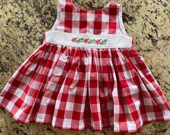 Red Gingham Twirl Dress