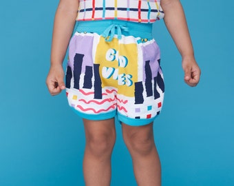 Gender neutral kids Retro Shorts, Toddler Retro Shorts, Track Shorts for Kids and Toddler, Summer Retro Shorts, French Terry Kids Shorts