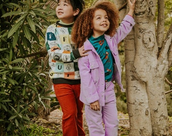 Lavender Corduroy Pants for Kids, Gender Neutral, Adjustable waistband Corduroy Pants for Children
