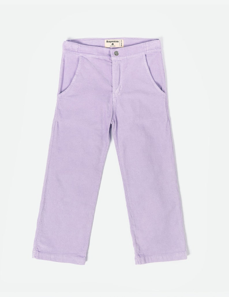 Lavender Corduroy Pants for Kids, Gender Neutral, Adjustable waistband Corduroy Pants for Children image 3