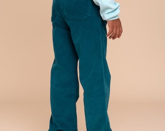 Blaue Cord Kinderhose, Bund verstellbar, Tiefe Lagune