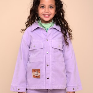 Lavender Corduroy Kids Jacket: Iron-on Patch Children's Coat