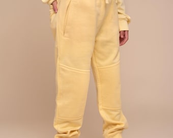 Kids Joggers  Unisex Butter Yellow Toddler Pants for Boys & Girls Organic Pima Cotton Sweatpants