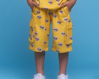 Kids Cotton Cargo Shorts, Comfy gender-neutral kids Cargo Shorts Unisex Shorts for Children Trending for Spring Summer Fashion Kids Clothing