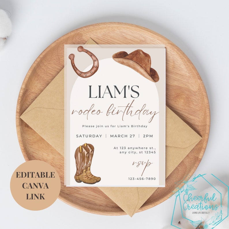 Rodeo Printable Birthday Invitation Rodeo Editable - Etsy