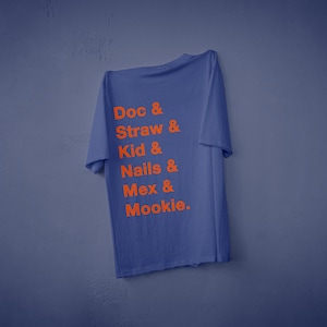 1986 Mets Team Names T-Shirt: Baseball Memorabilia