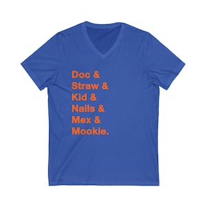1986 Mets Team Names V-Neck Tee - New York Baseball Memorabilia